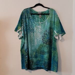 Catherines green/blue studded sublimation top 4x